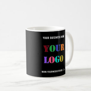 Custom Company Logo en Text Coffee Mok Voorbeeld