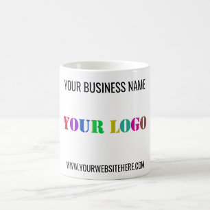 Custom Company Logo en Text Coffee Mok Voorbeeld