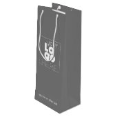 Custom Company Logo Grijs Papier Wijnzak Geen Mini Wijn Cadeautas (Achterkant Gekanteld)