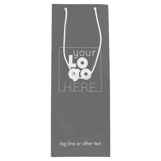 Custom Company Logo Grijs Papier Wijnzak Geen Mini Wijn Cadeautas (Voorkant)