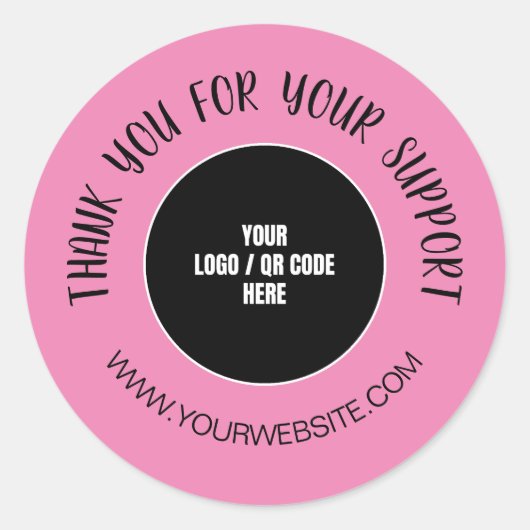 Custom Company Logo Hartelijk dank voor uw support Ronde Sticker (Voorkant)