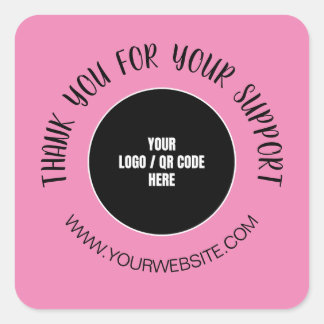 Custom Company Logo Hartelijk dank voor uw support Vierkante Sticker