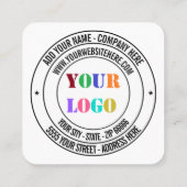 Custom Company Logo Naam Adres Visitekaartje (Achterkant)