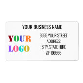 Custom Company Logo Naam Adresetiketten Sjabloon Etiket (Voorkant)