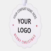 Custom Company Logo Naam Kerst Ornament Kaart (Links)