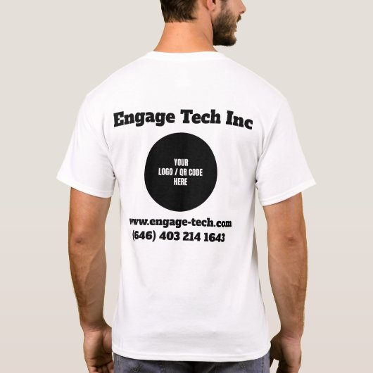 Custom Company Logo Name Business Employee Persone T-shirt (Achterkant)