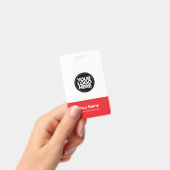 Custom Company Logo Name Title Bar Code Badge (Handheld)