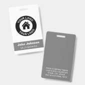 Custom Company Logo Name Title Employee Badge (Front & Back)