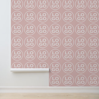 Custom Company Logo of Afbeelding op Dusty Pink Behang