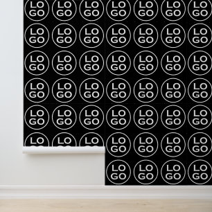 Custom Company Logo of Afbeelding op zwart Behang