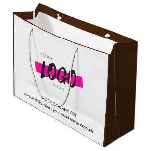 Custom Company Logo Pattern Text Promotion Brown Groot Cadeauzakje