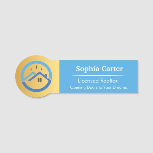 Custom Company Logo Personeelsnaam Tag Design (Voorkant)