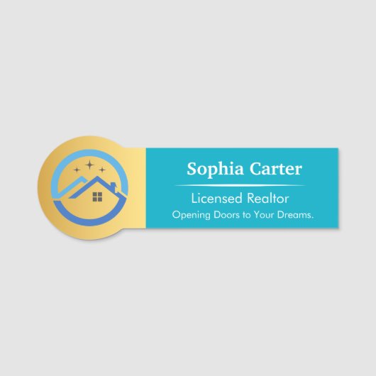 Custom Company Logo Personeelsnaam Tag Design (Voorkant)