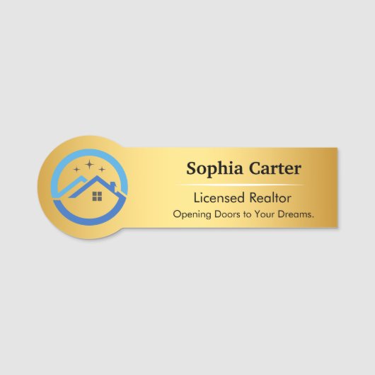 Custom Company Logo Personeelsnaam Tag Design (Voorkant)