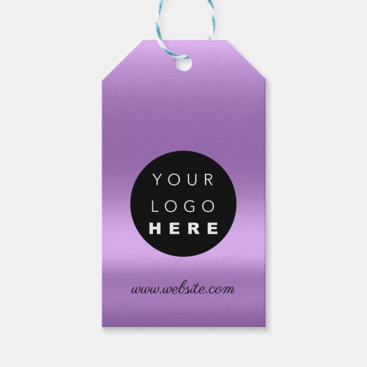 Custom Company Logo Product Paars Cadeaulabel (Voorkant)