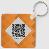 Custom Company Logo QR-code Sinaasappel & Grijs Sleutelhanger (Achterkant)