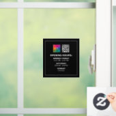 Custom Company Logo QR Code Zwart Openingstijden Raamsticker (Huis)