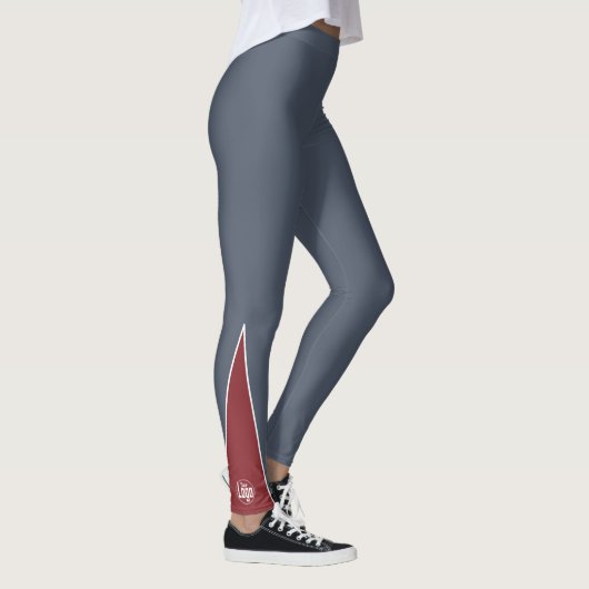 Custom Company Logo Red Accent Grey  Leggings (Rechts)