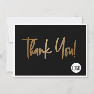 Custom Company Logo Social Faux Gold Black Kaart