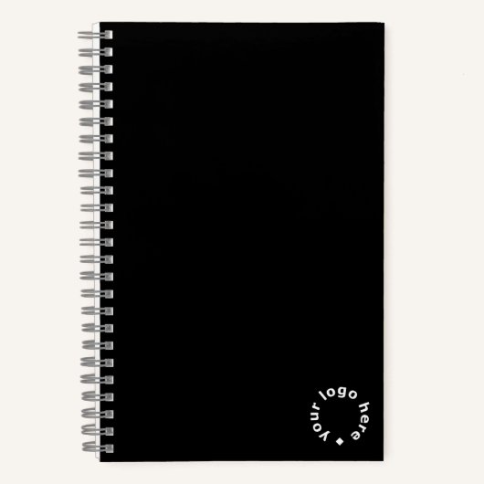 Custom Company Logo Swag | Klassiek zwart Notitieboek (Voorkant)