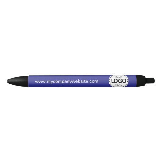 Custom Company Logo & Tekst Blauw Zwarte Inkt Pen (Voorkant)