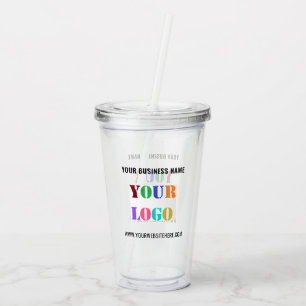 Custom Company Logo Tekst Business Acryl Tumbler Drinkbeker
