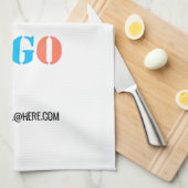 Custom Company Logo Tekst Business Keukenhanddoek (Quarter Fold)