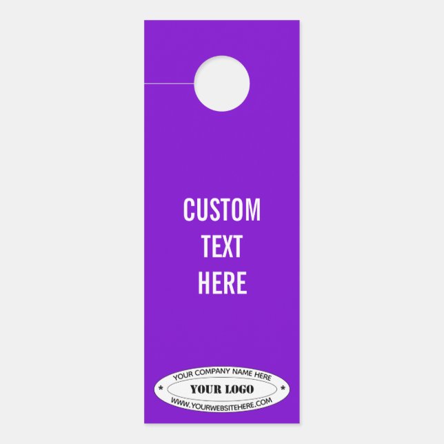 Custom Company Logo Tekst Door Hanger Uw Kleuren (Voorkant)