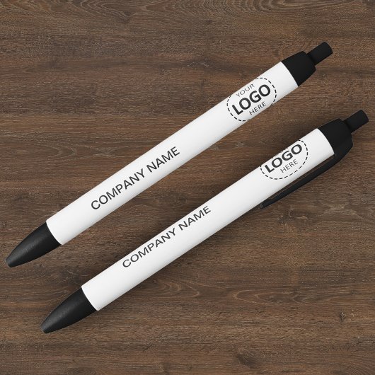Custom Company Logo & Tekst Wit Blauwe Inkt Pen