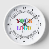 Custom Company Logo Tekstklok Ontwerp uw eigen (Voorkant)