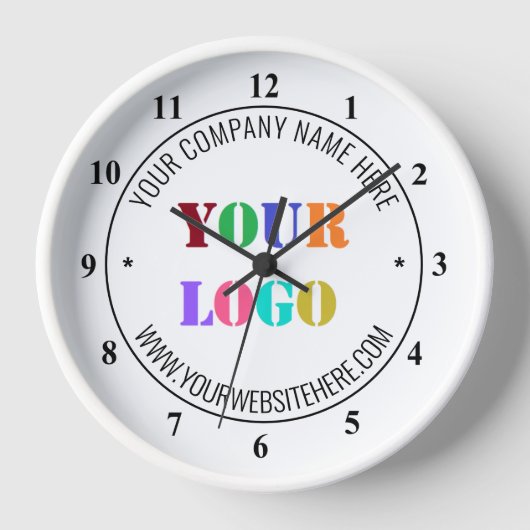 Custom Company Logo Tekstklok Ontwerp uw eigen (Voorkant)