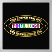 Custom Company Logo Text Black Gold Foil Prints (Voorkant)
