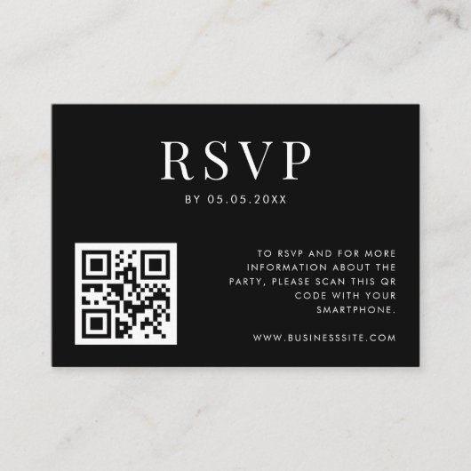 Custom Company Party Logo QR Code Business RSVP Informatiekaartje (Voorkant)