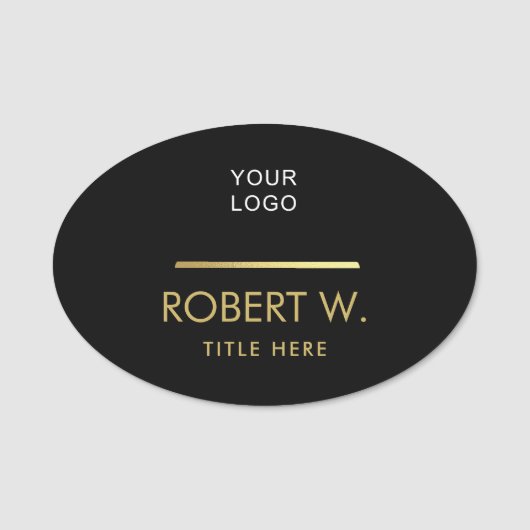 Custom Company Professional Business Logo Black Naamplaatje (Voorkant)