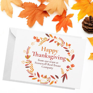 Custom Company Thanksgiving Mooie Herfstblad Kaart