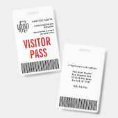 Custom Company Visitor Pass Barcode Logo ID Badge (Voor- en achterkant)