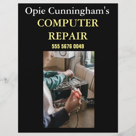 Custom Computer Repair Business Adverteren brochur Flyer (Achterkant)