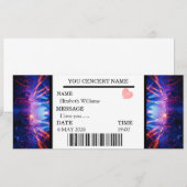 Custom Concert Ticket Gift Girl  Kaart (Voorkant / Achterkant)