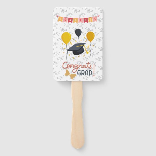 Custom Congrats Afstudeerder Modern Simple Preppy  Handwaaier (Achterkant)
