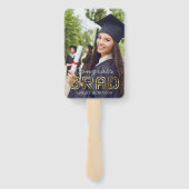 Custom Congrats Afstudeerder Modern Simple Preppy  Handwaaier (Achterkant)