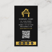 Custom Construction Black Gold Home Building Lux Visitekaartje (Achterkant)