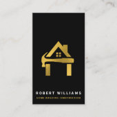 Custom Construction Black Gold Home Building Lux Visitekaartje (Voorkant)