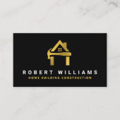 Custom Construction Black Gold Home Building Lux Visitekaartje (Voorkant)
