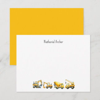 Custom Construction Trucks Note Card Notitiekaartje