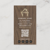 Custom Construction Wood Home Building Lux Visitekaartje (Achterkant)