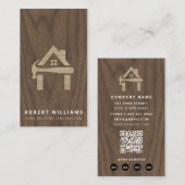 Custom Construction Wood Home Building Lux Visitekaartje (Voorkant / Achterkant)