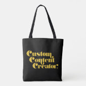 Custom Content Creator Gele Retro Gamer Slogan Draagtas (Achterkant)