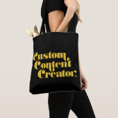 Custom Content Creator Gele Retro Gamer Slogan Draagtas (Dichtbij)
