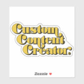 Custom Content Creator Gele Retro Gamer Slogan Sticker (Vel)