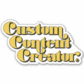 Custom Content Creator Gele Retro Gamer Slogan Sticker (Voorkant)